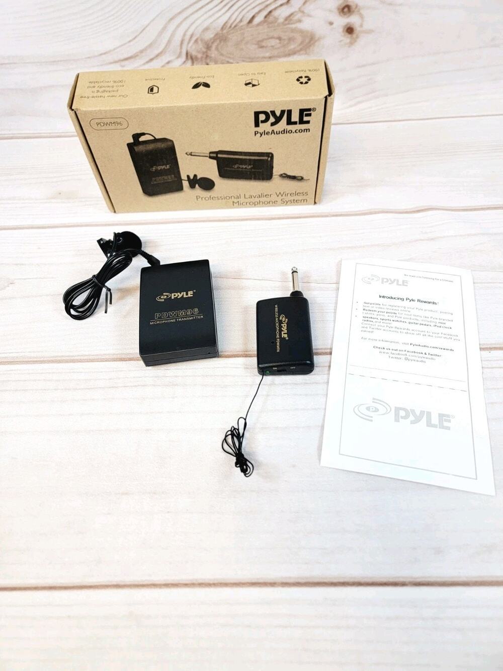 Pyle PDWM96 Belt Pack Wireless Microphone System Lapel Lavalier Microphone